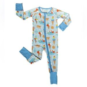 Little Sleepies Ice Cream Party Blue Zippy Pajama (12-18m)